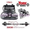 15Kg Chrome Dumbbell Set With Barbell Connector